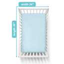 American Baby Company 3 Pack 100% Natural Cotton Fitted Mini Crib Sheets 38" x 24" - Soft & Breathable Small Nesting Portable Sheets, Fits Pack N Play Mattresses, Blue, for Boys & Girls