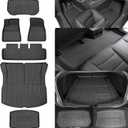 SUPER LINER Tesla Model 3 Floor Mats 2024 2025 All-Weather Floor Mats Set (6 Pieces) | Custom Fit, Pet & Child-Friendly | Model 3 Highland Cargo Liner Rear Cargo Tray Trunk Interior Accessories (For Model 3 Highland 2024 2025*6pcs)