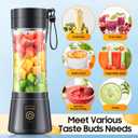 Portable Blender for Smoothies & Shakes - Cordless Blender with 380Ml Traveling Cup, 6 Stainless Steel Blades, BAP Free, Easily Making Fresh Juice for Office/Gym