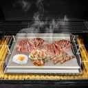 Griddle for Gas Grill Metal Cooking Griddle Pan for Outdoor Gas Grill, 17" x13" Flat Top Plate Skillet Pan Teppanyaki Insert for Weber Charbroil Camp Chef and Charcoal