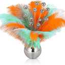 Norme 26 Pcs Showgirl Style Party Decorations Orange Mint Green Party Supplies Feathers Disco Ball Table Centerpiece for Girls Night Bachelorette Nightclub Singer Dancer Decor