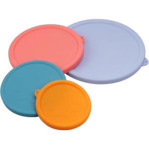 KIICI 4-Pack Silicone Lids for Pyrex Sculpted Glass Mixing Bowls - Assorted Sizes Fit with 7401-S 3-cup, 7402-S 6-cup, 7403-S 10-cup, & 7404-S 4.5-Quart, Dishwasher & Microwave Safe (Lids Only)