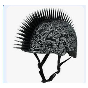 Raskullz Doodle Mohawk Bike Helmet, Black, Child 5+ (50-54cm)