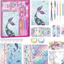 DIY Journal Kit for Girls - 66 Pcs Kids Mermaid Diary Set Girls Stationery Set Scrapbook Diary Journaling Art Crafts Set Mermaid Gift Kit School Supplies Birthday Gift for Girls Ages 8 9 10 11 12 Year Old