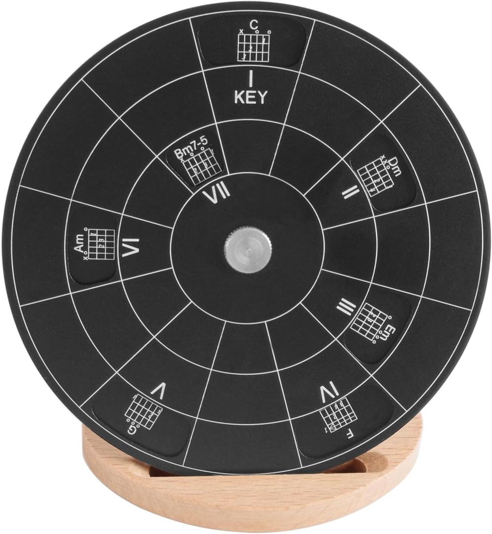 Rockhouse Guitar Chord Wheel Chart Compass for Songwriting, Transpose Chords Progression, Music Theory Wheel Melody Tool for Beginners Advanced