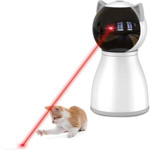 Laser Cat Toys for Indoor Cats,The 4th Generation Real Random Trajectory Motion Activated Rechargeable Automatic Cat Laser Toy,Interactive Cat Toys for Bored Indoor Adult (White)
