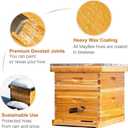Beehive 10 Frame Bee Hives and Supplies Starter Kit, Bee Hive for Beginner, Honey Bee Hives Includes 1 Deep Brood Hive Box, 1 Bee Hive Super Box with Beehive Frames and Foundations