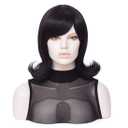 FVCENT Short Straight Side Bang Flip Out Shoulder Length Women Costume Wig (Black)