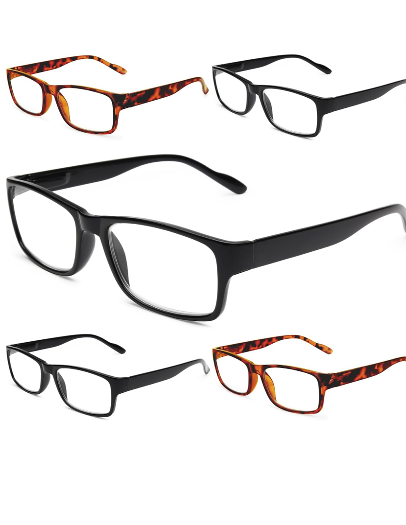 Gaoye Professional Reading Glasses for All Day - Computer Readers with Blue Light Protection - Value Pack, +1.75