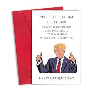 SET OF 3: RollupJoy Funny Fathers Day Card, Hilarious Fathers Day Card Gifts from Daughter Son, Praise fathers Day Card for Him Husband Men, Happy father’s Day Gift Card for Dad + Multicolor Paper Garland for Celebration