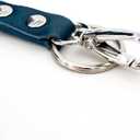 Badge Holder: Boshiho Cowhide Leather ID Badge Card Holder with 19" Neck Lanyard, Vertical Style (Brown-Blue)