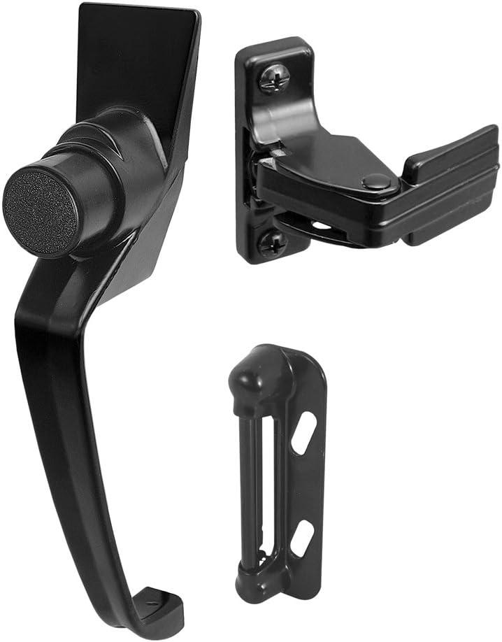 Prime-Line K 5082 Black Push Button Latch with 1-1/2 In. Hole Center (1 Set)