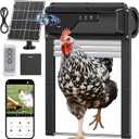 WiFi Automatic Chicken Coop Door with Camera, APP Remote Control, Smart Solar Powered Auto Chicken Door Opener with Timer, Night Vision, Anti-Pinch Safety, Smart Alerts, Space-Saving Roll-Up Design