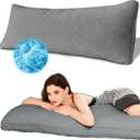 Ubauba Memory Foam Body Pillow, Full Larga Body Pillows for Adults, Firm & Fluffy Long Bed Pillows for Sleeping (20x54 inch, Grey)