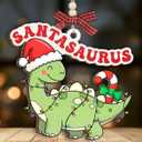 9 x Cute Dinosaur Ornaments 2025, Funny Animal Gifts for Men and Women, Wooden Ornaments for Christmas Decorations, Dinosaur Gifts for Adults, Boys, Girls, Teens, Friends, Family