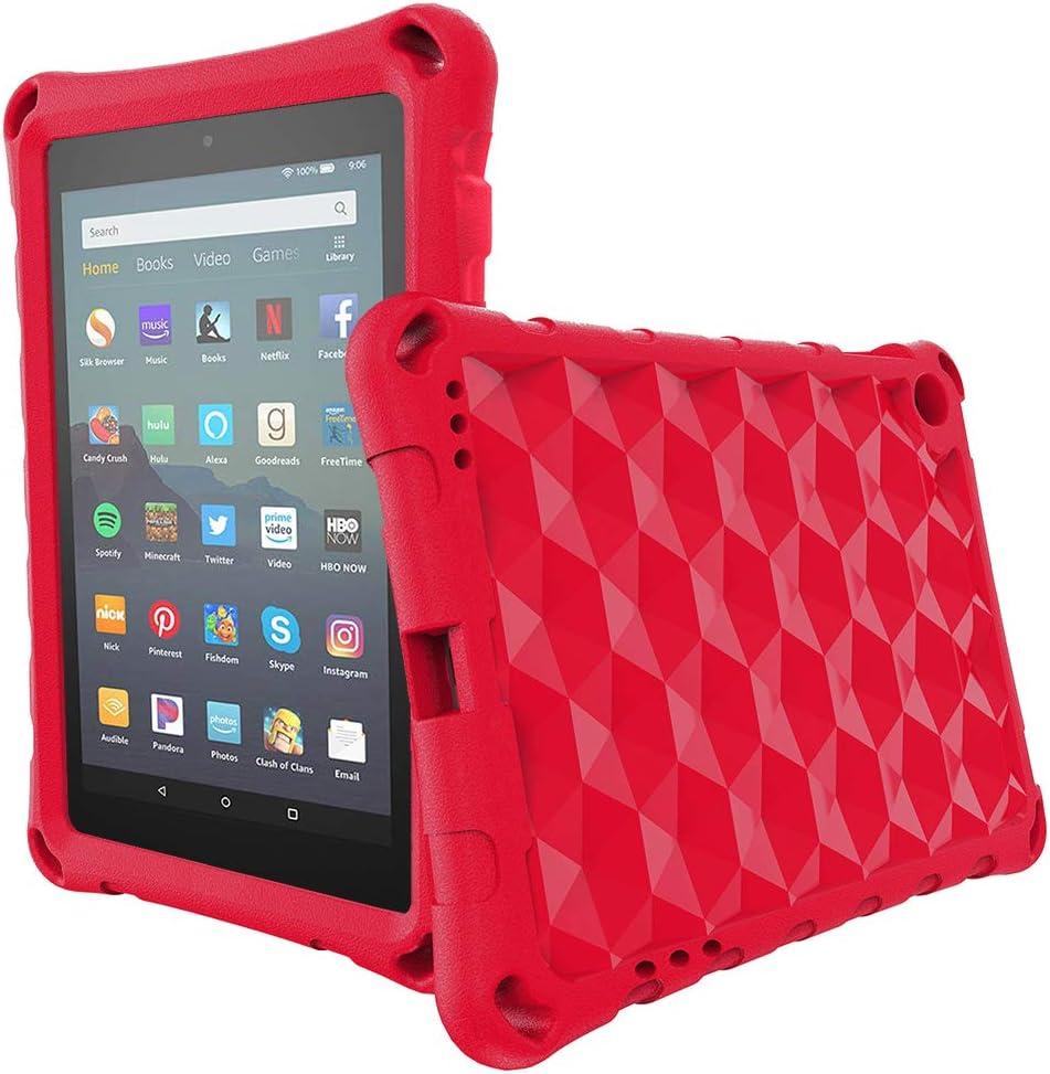 2019 New 7in Tablet Case for Kids, OQDDQO 7in Tablet(9/7/5th Generation 2019/2017/2015 Release) iPad Light Weight Anti Slip Shockproof Kids Friendly Case for 7 inch Tablet (Red) 2