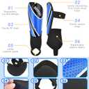BROTOU Shin Guards Soccer Youth, Soccer Shin Guards for Kids 3-15, Light Weight Adjustable Straps Shin Pads Protection Equipment with Ankle and Leg Calf Protection (Blue, L)