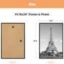 Upsimples 16x24 Picture Frame Black 3 Pack, Scratch-Proof Poster Frames 16 x 24 for Photo Gallery - Slide-In Strips, Horizontal or Vertical Wall Mounting
