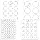 L LIKED Printable Round Labels505 Matte White Circle Stickers with 4 Assorted SizesDiameter 1"1.5"2"3", for Laser/Inkjet Printer