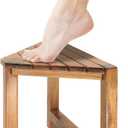 ENKEZI Shower Foot Rest 12 in - Shower Stool for Shaving Legs, Small Corner Bathroom Bench Suitable for Small Shower Spaces - Bath Seat, Spa Foot Rest Shaving Stool Corner