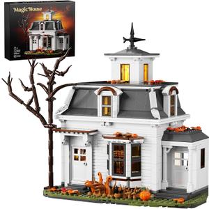 Hocus Witch Magic House Building Block Set, Dani's Haunted Horror House Film Creative Toys Set Compatible with Lego, Gift Decor for Fans Women in Halloween Birthday Christmas (896 PCS)