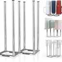 Water Bottle Drying Rack, Cup Drying Rack for Counter, Stainless Steel Tumbler Dryer Stand, Space-Saving Mug & Glass Drying Rack, Heavy-Duty Holder for Cups & Water Bottles (Silver 7 Pegs)