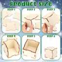 Geelin 12 Pcs DIY Wood Photo Blocks with Wire Holder for Christmas 3 Inch Unfinished DIY Card Holder Crafts Kits for Xmas Wedding Table Displaying Pictures Party Decoration Home Crafts Projects