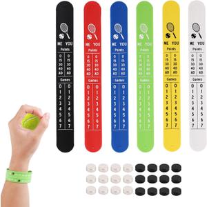 6pcs Portable Tennis Score Keeper, Small Tennis Scoreboard for Wrist Band Lightweight Tennis Court Score Keeper Mini Score Keeper for Recording Scores Games
