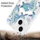 Sea Turtle Magnetic Case for iPhone 15 Pro Max with MagSafe Wireless Charging Clear Cute Sea Star Painting Girls Woman Soft Slim TPU Anti-Scratch Shockproof Protective Case