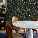 Removable Peel and Stick Wallpaper Boho 17.5 x 197 in Floral Wallpaper for Bedroom Bathroom Easy Peel Off Wallpaper Stick on Wallpaper Contact Paper Renter Friendly Wall Paper (Dark)