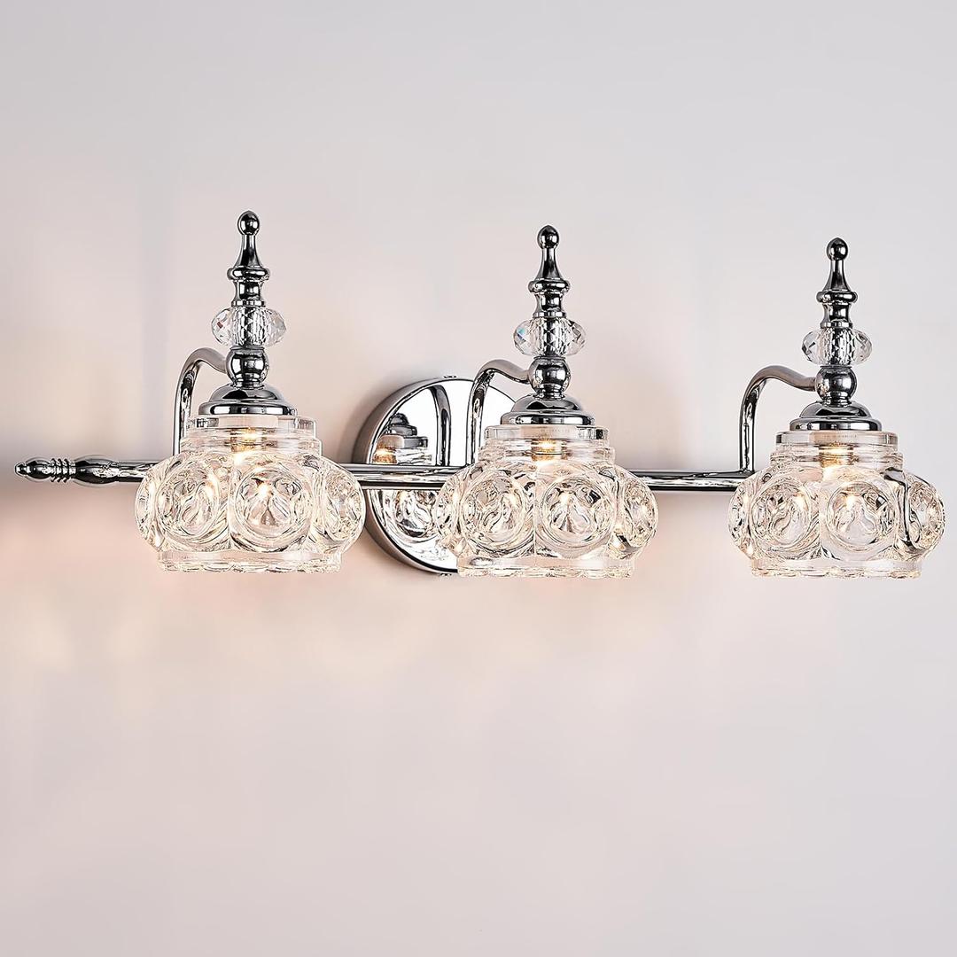 Vanity Lights for Bathroom - Chrome 3 Light Vanity Light Fixtures