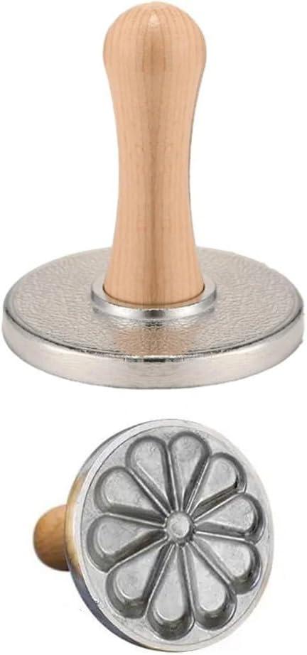 Cookie Stamps Wooden Handle Biscuit Mould Baking Tool Hand Press DIY Cookie Press Cutter Cookie Pressing Mould for DIY Baking Cake Pastry3Inch