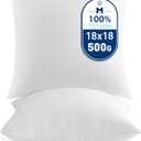 MIULEE 18x18 Pillow Inserts,Set of 2 100% Virgin Microfiber with Cotton Cover Throw Pillows for Couch Sofa and Bed