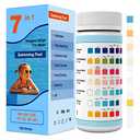 7IN1 Pool Test Strips,Accurate&Easy Water Chemical Testing Strip for Pool,Spa&Hot Tub, Quick Pool Test Kit for Hardness,Total Alkalinity,Cyanuric Acid,Total Chlorine 100 Strips (7IN1V11)