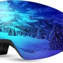 FEISEDY Magnetic Ski Goggles for Men Women Youth Frameless Snow Goggles 100% UV Protection Snowboard Goggles B0020 (Revoblue Vlt 16%)