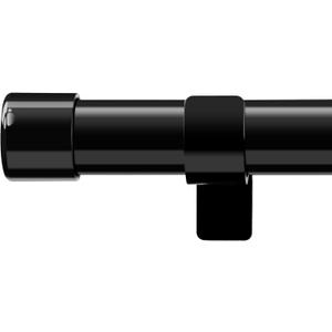 Window Curtain Rods 36 to 78 - 1 Inch Stainless Steel Heavy Duty Curtain Rod Set,Blackout Modern Drapery Rods with Brackets - Black
