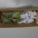 Hydrangea Artificial Flowers, Fall Hydrangeas Artificial Flowers, Blue Fake Fall Dried Hydrangea Flowers Decoration, Faux Silk Flower with Stems Winter Decor (Blue 24", 8pcs) Without Vase