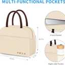 DALINDA Lunch Bag Lunch Box for Women Men Reusable Insulated Lunch Bags for Adults,Water-Resistant Cute Cooler Lunch Tote Bag, Large Capacity for Work Travel Picnic,Beige