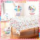 mwellewm 6 Packs Birthday Tablecloth Plastic Happy Birthday Table Cloth Decorations Disposable Colorful Polka Dots Party Decor Rectangle Waterproof Table Cover for Girls Boys Baby Shower 54x108 Inch