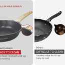 Caannasweis Nonstick Granite Frying Pan Skillet, Non Stick Omelette Fry Pans, Omelet Egg Pan, Stone Cookware Chef's Pan, Induction Compatible, PFOA Free (Gray, 9.5 Inch)