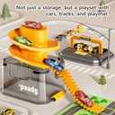 Toy Car Track Storage Playset - Toddler Toys for Ages 2-4, Car Track Set Including 12 Diecast Cars, PlayMat, Race Tracks, Car Ramp, Kids Birthday Gift for 2 3 4 5 Year Old Boys, Medium to Large