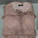 Mgiacy Women's Sequin Wrap Gown Dusty Pink Large