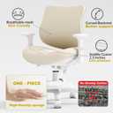 Kids Ergonomic Chair, Kids Office Chair for Bedroom with Adjustable Footrest, Adjustable Height, Flip-Up Armrests, Mesh Student Study Chair with Adjustable backrest, Model Deer (Beige)