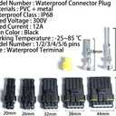Car Terminals Plug Male Female 16-20AWG Waterproof Automotive Connectors Disconnect Wiring 1/2/3/4/5/6Pin Electrical Wirem Kit Water Proof Series Way Marine Truck Boat Motorcycle