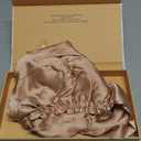 100% Mulberry Silk Bonnet for Sleeping, Adjustable Tie Closure for Women, Breathable Hair Wrap for Hair Protection (Rose Gold)