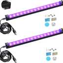 Black Light Bar 10W 1ft LED Blacklight for Fluorescent Tapestry Poster Body Paint Glow Party UV Strip Lights for Cabinet and Display Magnetic THLITURE 2 Pack