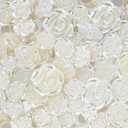 145Pcs Pearl Flower Buttons Beads for Crafts,Sewing Flatback Resin Junk Case Charms Wedding Decor White Buttons for Clothes,Slime Charms for Jewelry Making Bulk DIY Bracelet Hair Clip Phone Charms