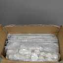 AWTATOS Shoe Rack, 8 Tier Shoe Storage Cabinet with Door, 32 Pair Shoe Organizer Shelves for Closet Hallway Bedroom Entryway, Transparent Twill