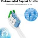 10pcs Replacement Toothbrush Heads for Philips Sonicare, End-Rounded Soft Bristles, Fits DiamondClean, 2 Series, ProtectiveClean, with Travel Caps