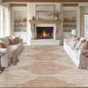 HelloTree Area Rug for Living Room 8x10 Washable Geometric Moroccan Rug Stripe Farmhouse Bohemian Minimalistic Non Slip Non Shedding Ultra Thin Soft Rug for Bedroom Office DiningRoom Nursery-Khaki